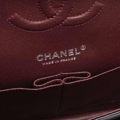 マトラッセ Wフラップ Wチェーンショルダーバッグ ラムスキン ブラック シルバー金具 シャネル バッグ CHANEL