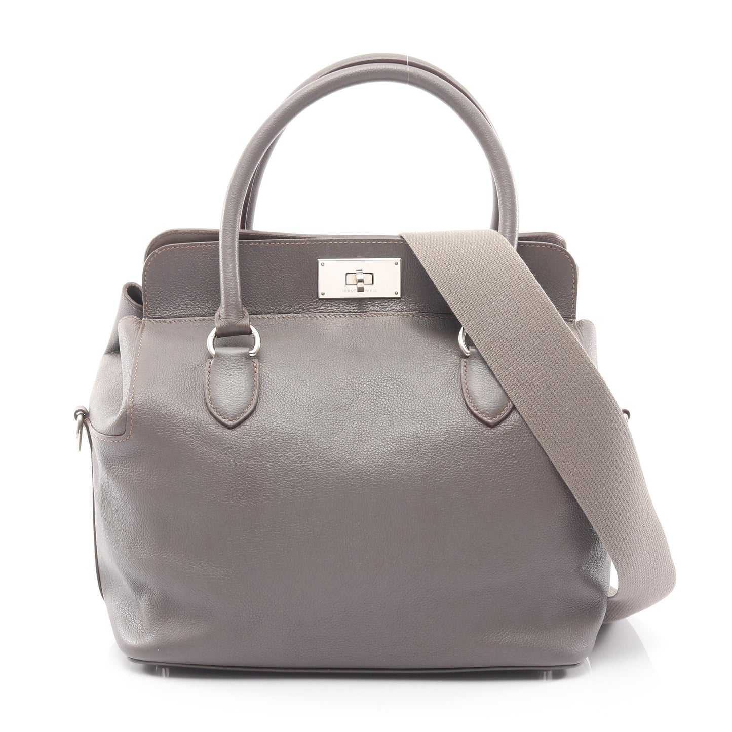 ツールボックス26 エタン ハンドバッグ エバーカラー グレー シルバー金具 2WAY エルメス バッグ HERMES