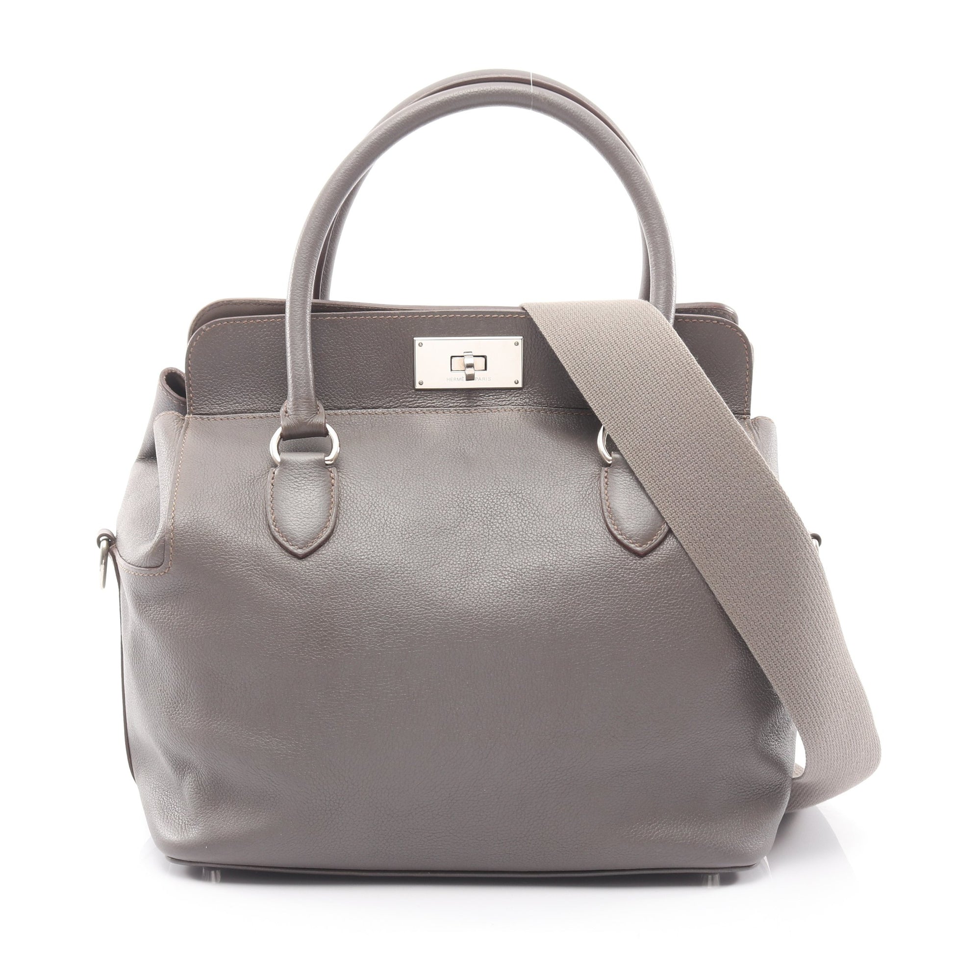 ツールボックス26 エタン ハンドバッグ エバーカラー グレー シルバー金具 2WAY エルメス バッグ HERMES