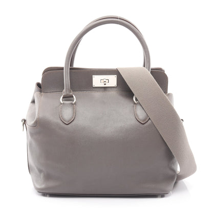 ツールボックス26 エタン ハンドバッグ エバーカラー グレー シルバー金具 2WAY エルメス バッグ HERMES