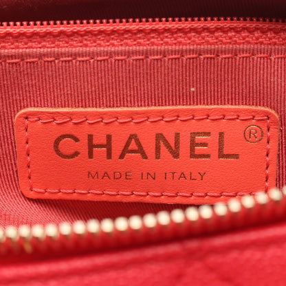 マトラッセ チェーンショルダーバッグ キャビアスキン ラムスキン レッド ゴールド金具 2WAY シャネル バッグ CHANEL