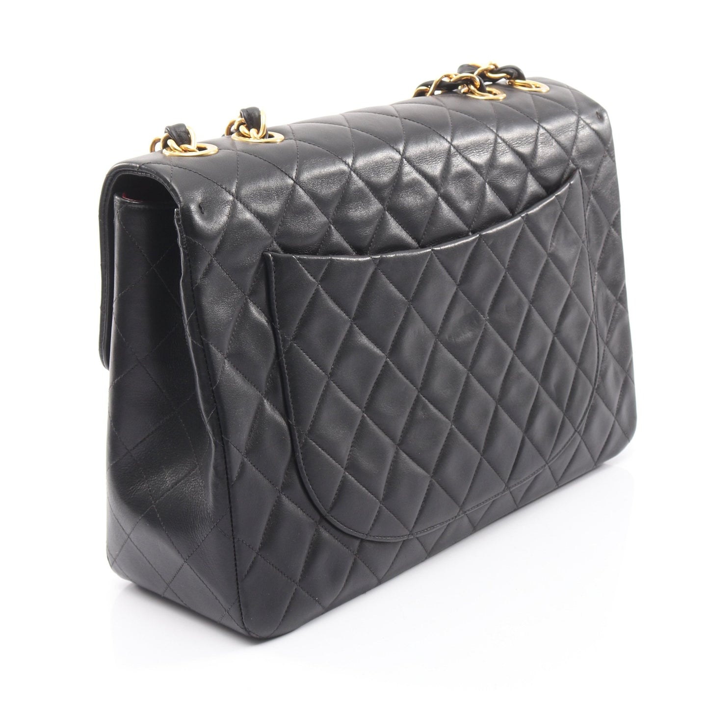 デカマトラッセ34 Wチェーンショルダーバッグ ラムスキン ブラック ゴールド金具 シャネル バッグ CHANEL