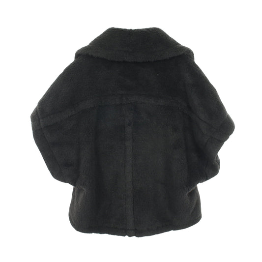 テディベア ケープ ポンチョ アルパカ ウール シルク ブラック マックスマーラ