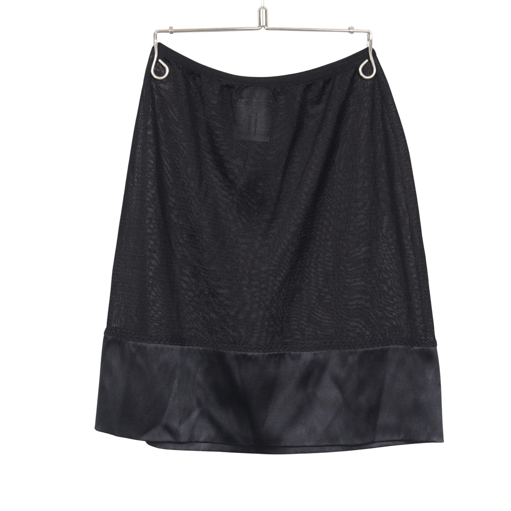 シースルー 切替 スカート モヘヤ ナイロン ブラック 03A シャネル ボトムス CHANEL