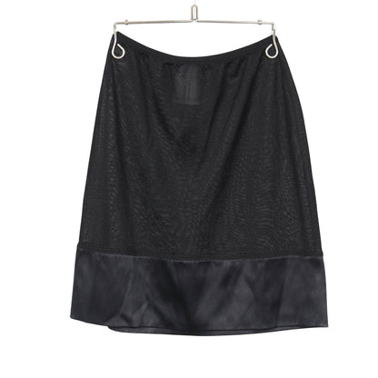 シースルー 切替 スカート モヘヤ ナイロン ブラック 03A シャネル ボトムス CHANEL
