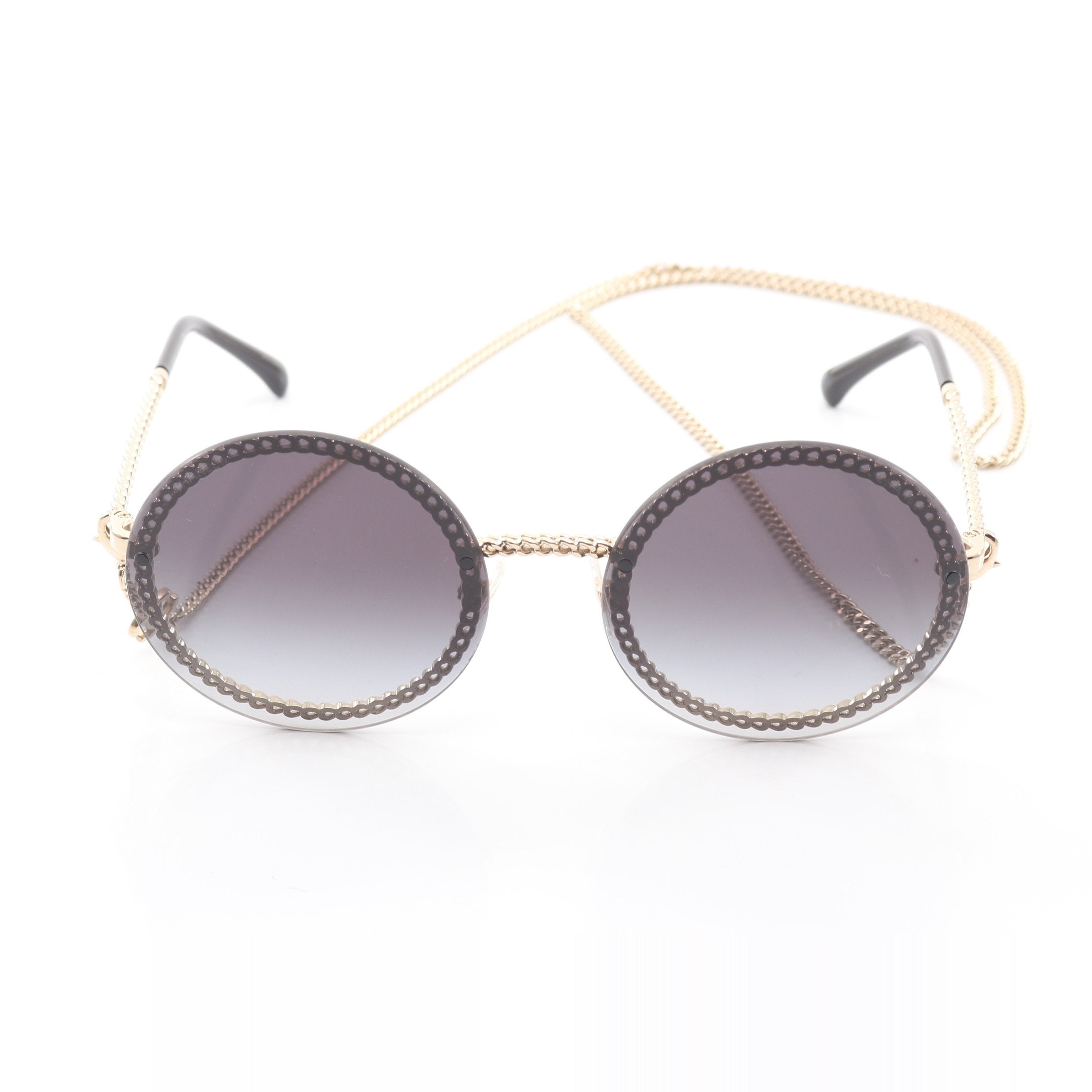 ココマーク グラスチェーン サングラス GP ブラック ゴールド シャネル