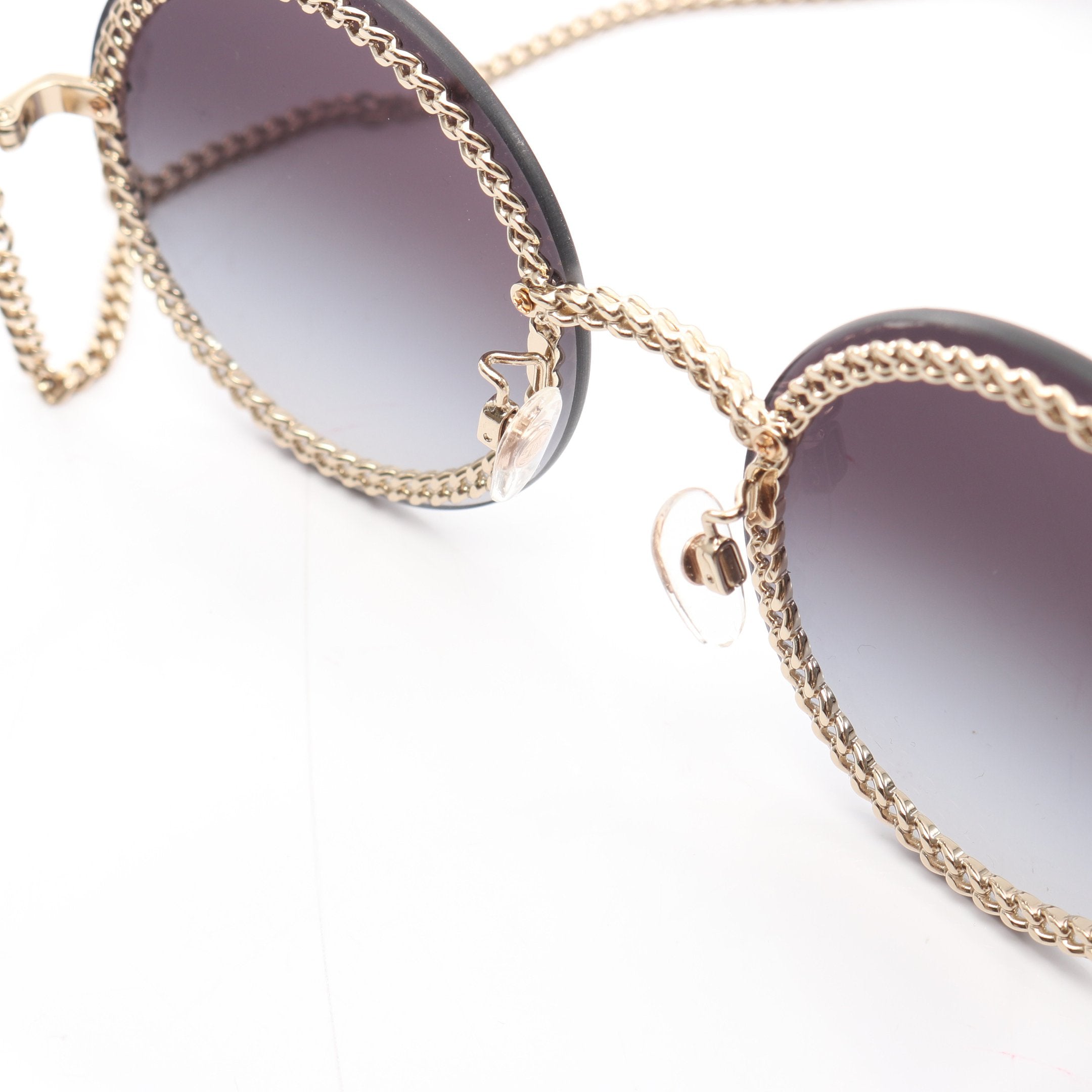 ココマーク グラスチェーン サングラス GP ブラック ゴールド シャネル