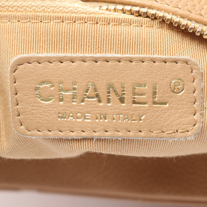 ココマーク チェーンショルダーバッグ キャビアスキン ベージュ ゴールド金具 シャネル バッグ CHANEL