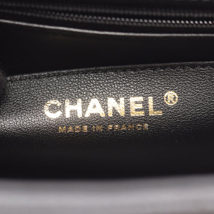 マトラッセ トップハンドル チェーンショルダーバッグ キャビアスキン ブラック ゴールド金具 シャネル バッグ CHANEL