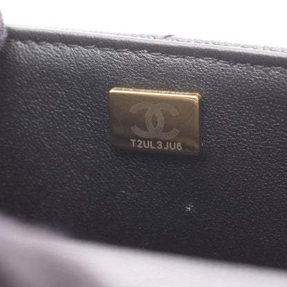 マトラッセ トップハンドル チェーンショルダーバッグ キャビアスキン ブラック ゴールド金具 シャネル バッグ CHANEL