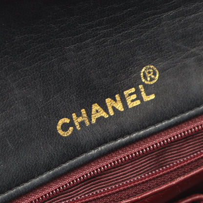 フルフラップ マトラッセ チェーンショルダーバッグ ラムスキン ブラック ゴールド金具 ヴィンテージ シャネル バッグ CHANEL