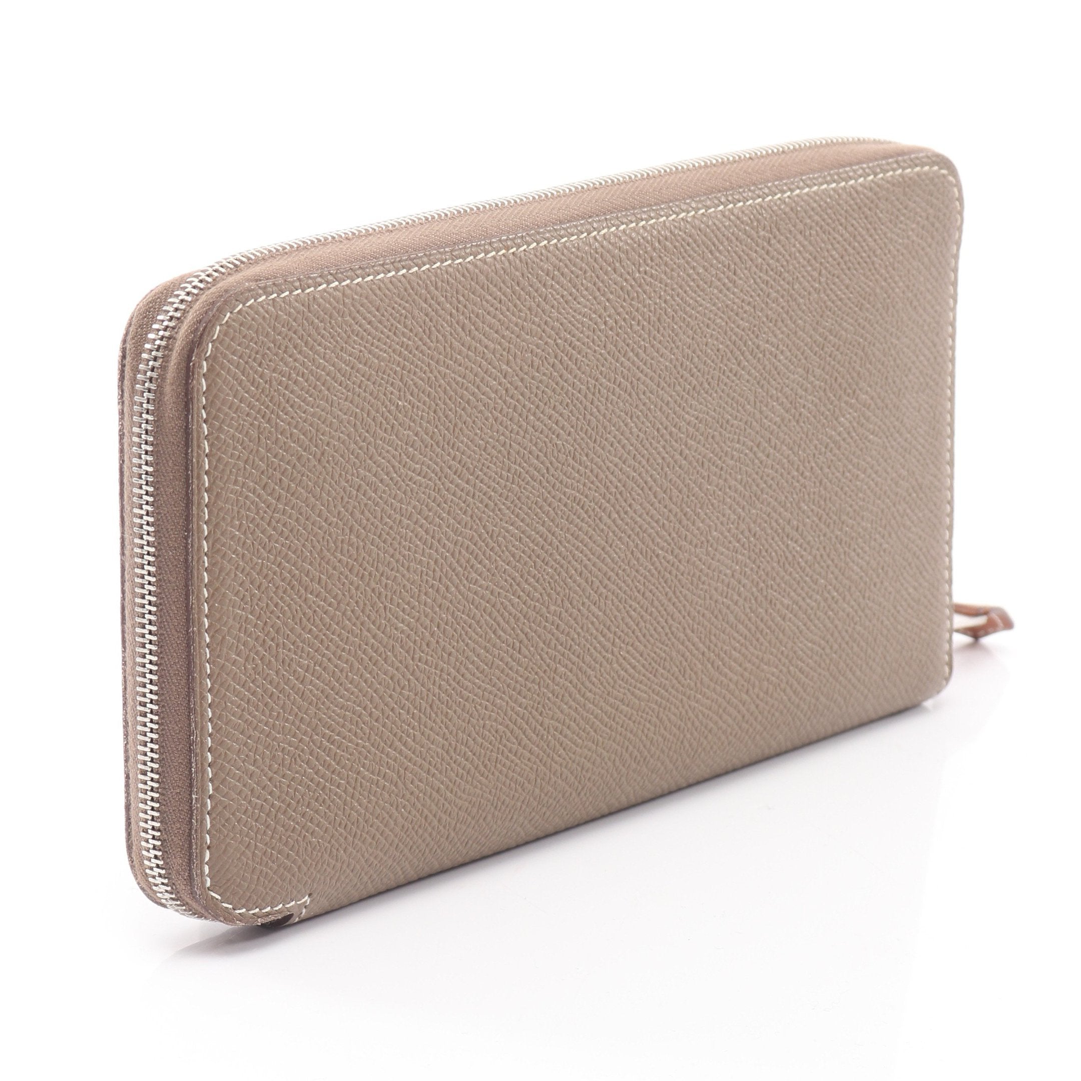 アザップロング シルクイン エトゥープ ラウンドファスナー長財布