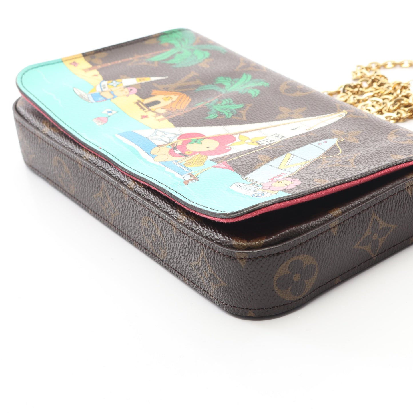 ポシェット フェリシー モノグラム ヴィヴィエンヌ チェーンショルダーバッグ チェーンウォレット PVC レザー ブラウン マルチカラー ルイヴィトン バッグ LOUIS VUITTON