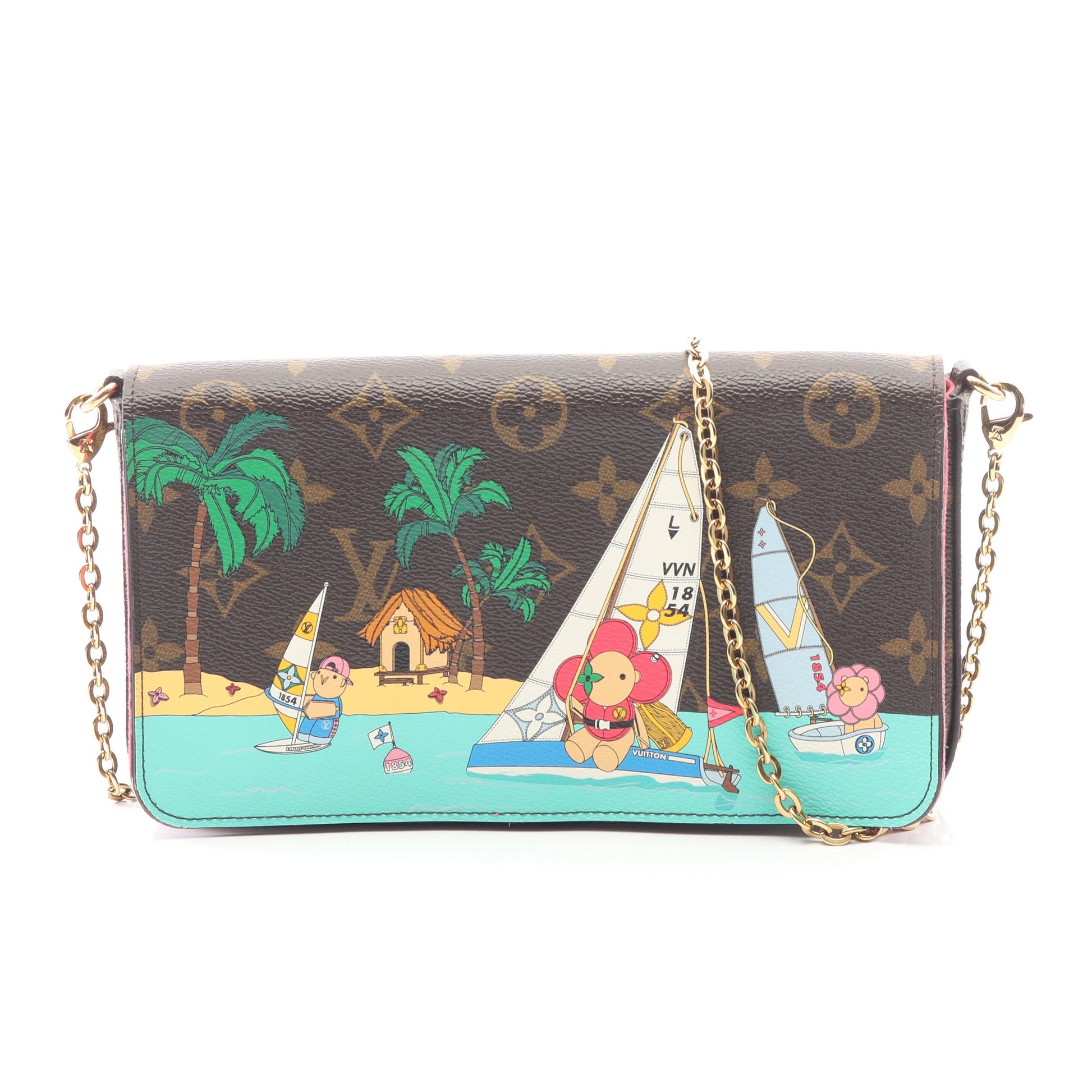 ポシェット フェリシー モノグラム ヴィヴィエンヌ チェーンショルダーバッグ チェーンウォレット PVC レザー ブラウン マルチカラー ルイヴィトン バッグ LOUIS VUITTON