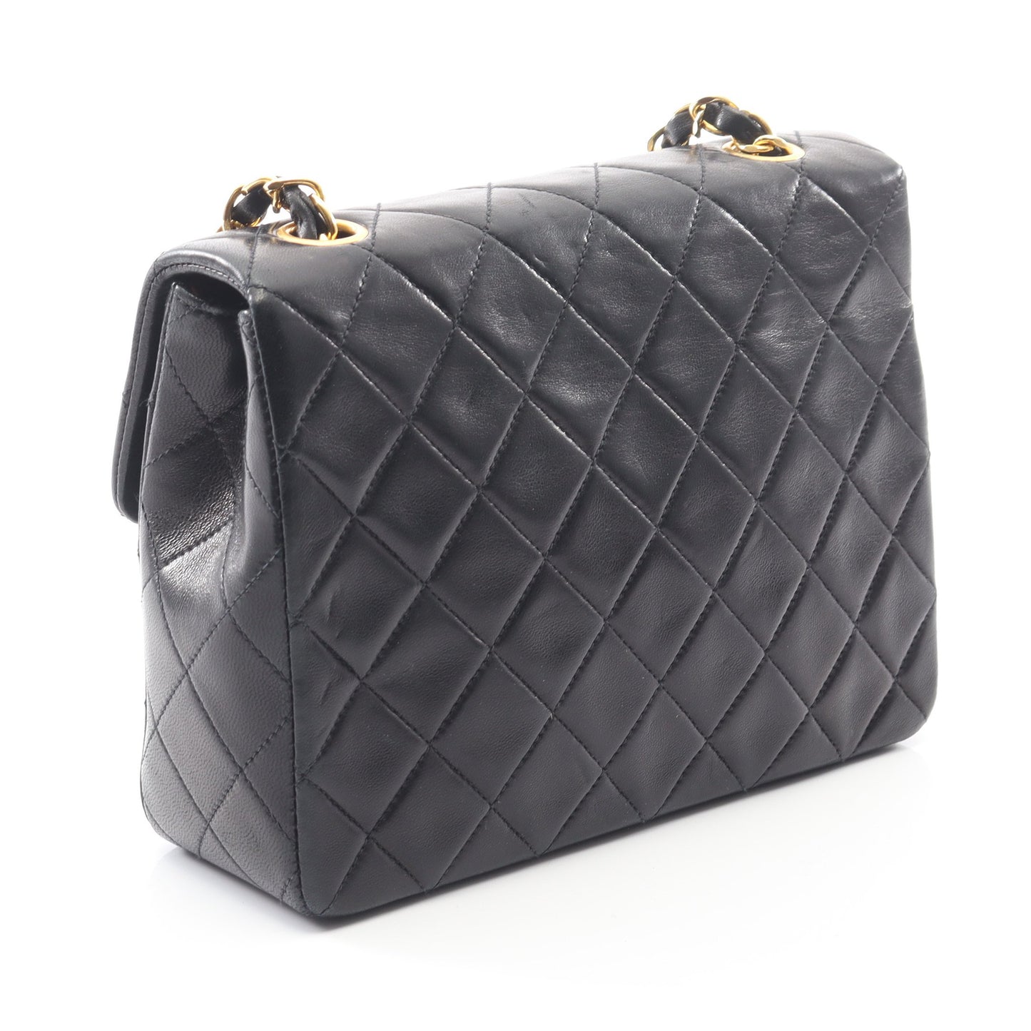 ミニマトラッセ20 チェーンショルダーバッグ ラムスキン ブラック ゴールド金具 ヴィンテージ シャネル バッグ CHANEL