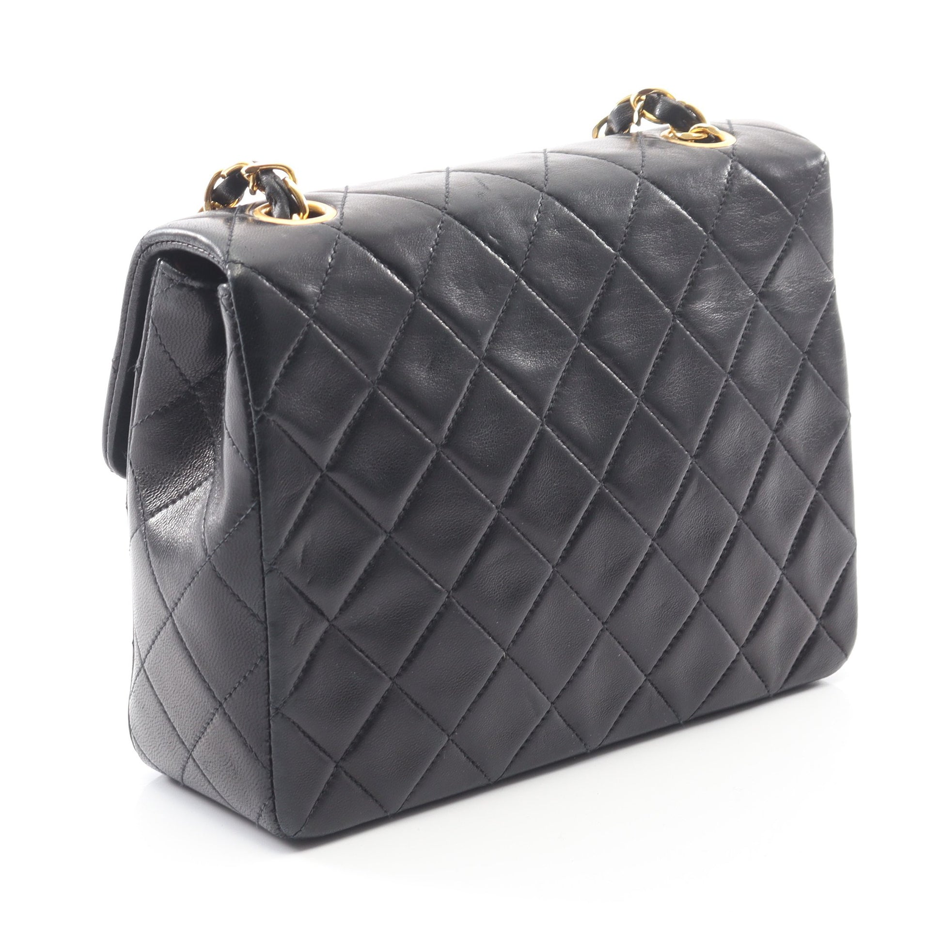 ミニマトラッセ20 チェーンショルダーバッグ ラムスキン ブラック ゴールド金具 ヴィンテージ シャネル バッグ CHANEL