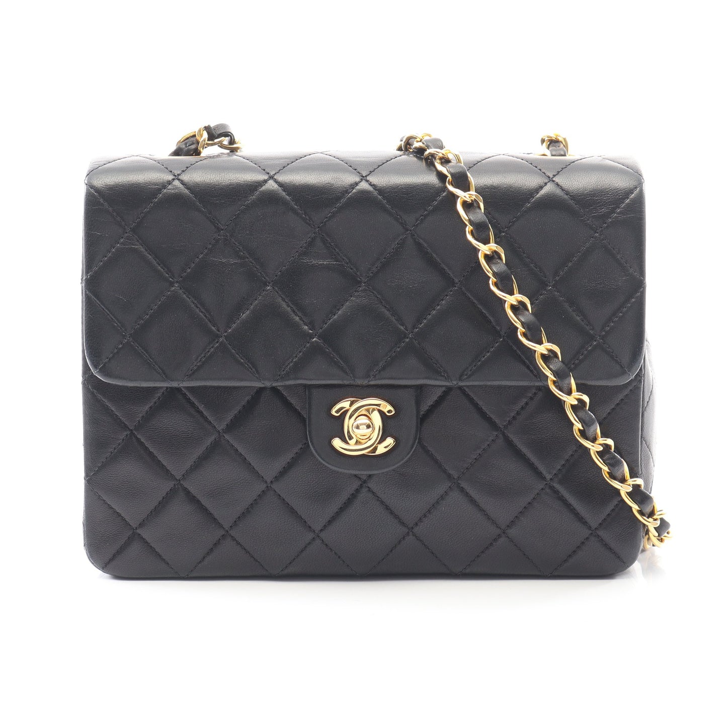 ミニマトラッセ20 チェーンショルダーバッグ ラムスキン ブラック ゴールド金具 ヴィンテージ シャネル バッグ CHANEL