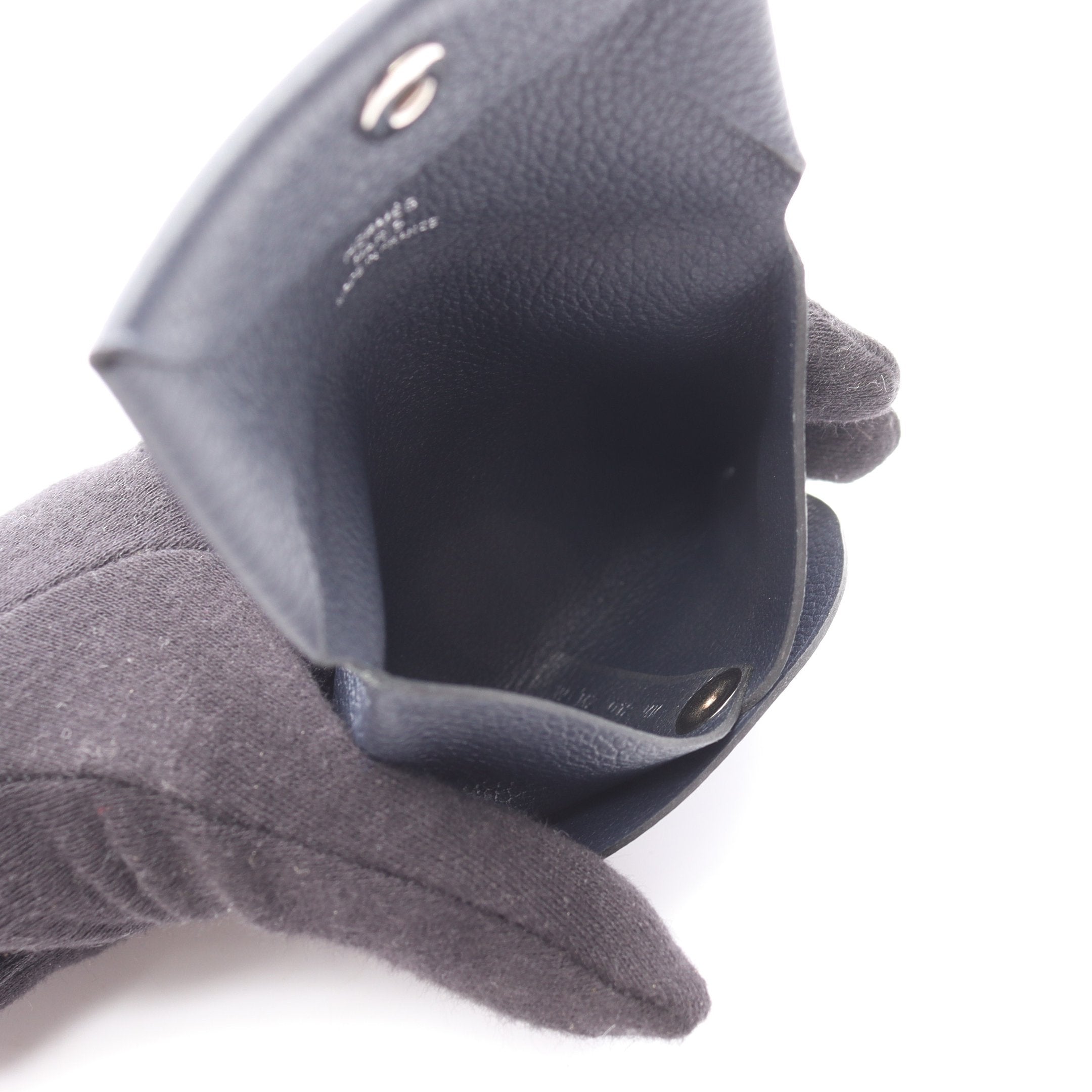 バスティア コインケース エバーカーフ ダークネイビー W刻印 エルメス