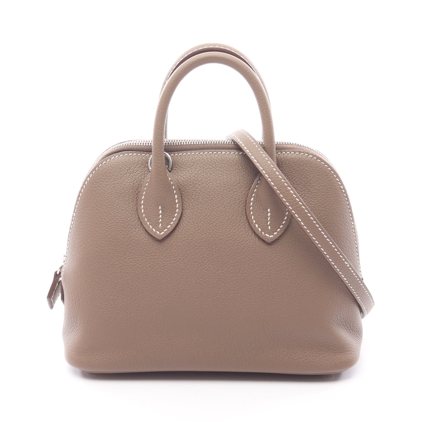 ボリード1923 ミニ エトゥープ ハンドバッグ エバーカラー グレーブラウン シルバー金具 2WAY K刻印 エルメス バッグ HERMES