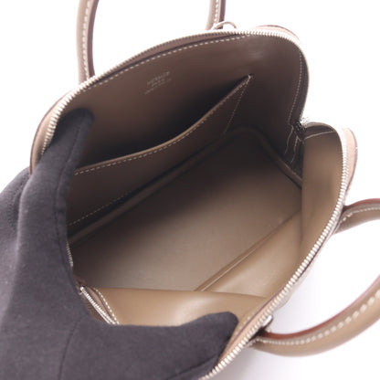 ボリード1923 ミニ エトゥープ ハンドバッグ エバーカラー グレーブラウン シルバー金具 2WAY K刻印 エルメス バッグ HERMES