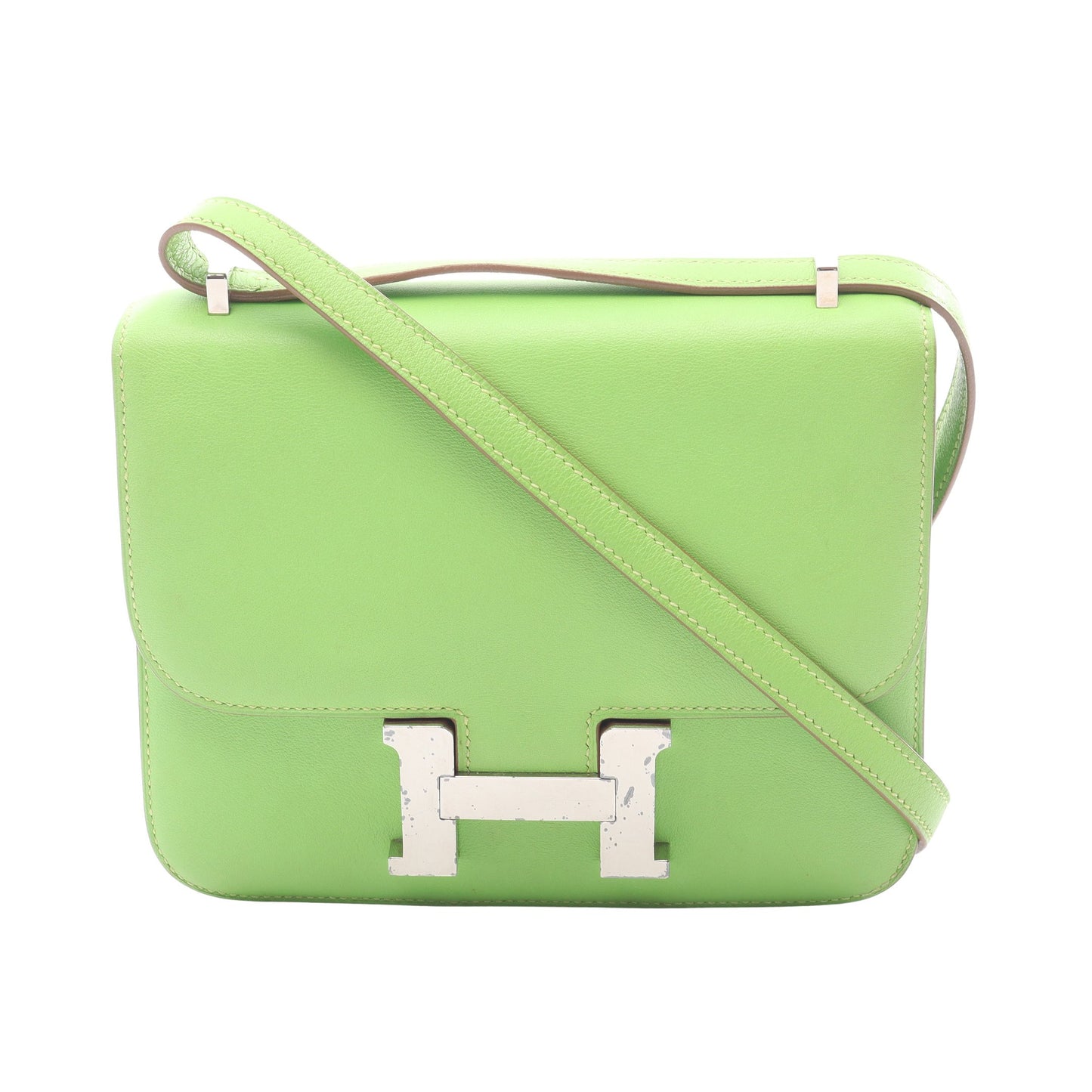 コンスタンス3 ミニ ショルダーバッグ ヴォースイフト イエローグリーン シルバー金具 □P刻印 エルメス バッグ HERMES