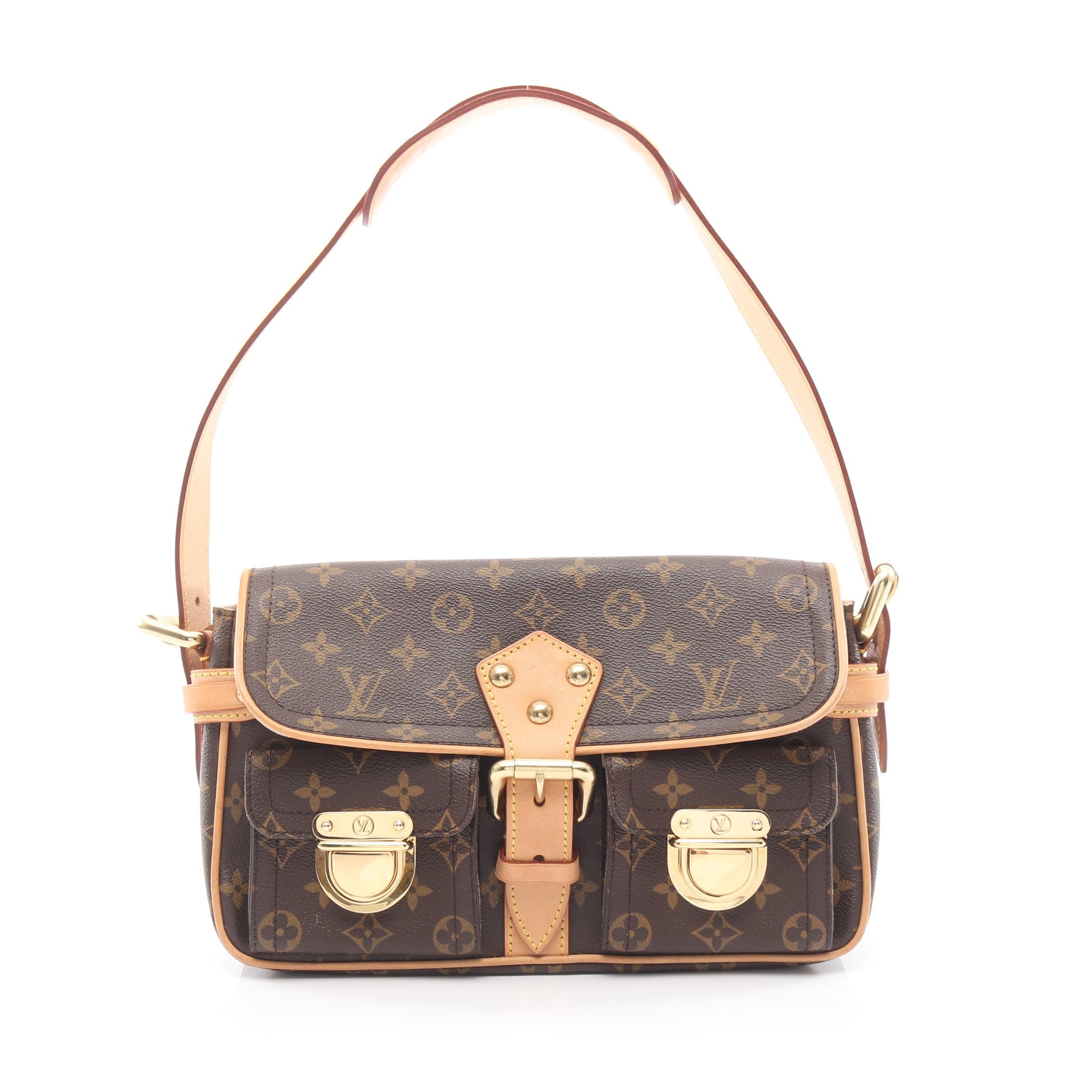 ルイヴィトン⭐モノグラムハドソン ハドソンPM モノグラム ショルダーバッグ PVC レザー ブラウン ルイ