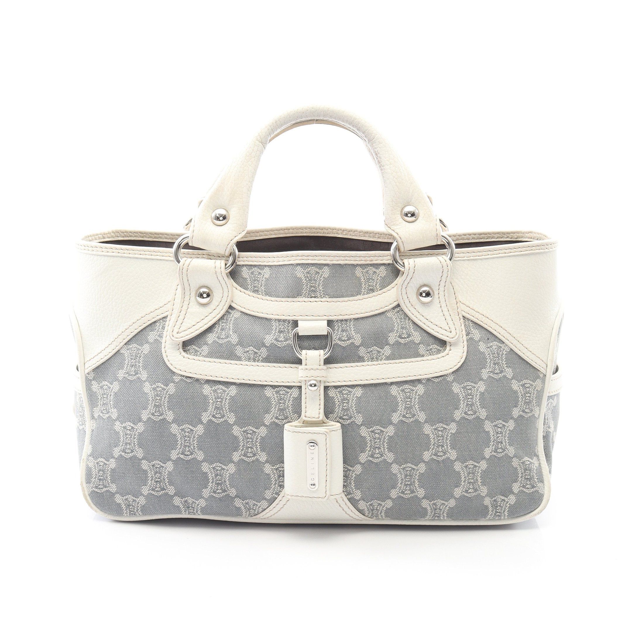 ブギーバッグ パリマカダム ハンドバッグ デニム レザー ブルーグレー