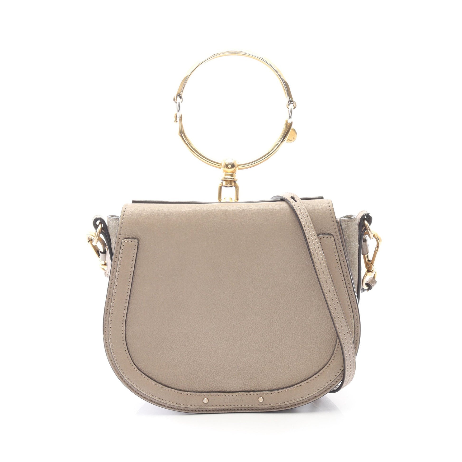 ナイル ミディアム ブレスレット ハンドバッグ レザー グレーベージュ 2WAY クロエ バッグ Chloe