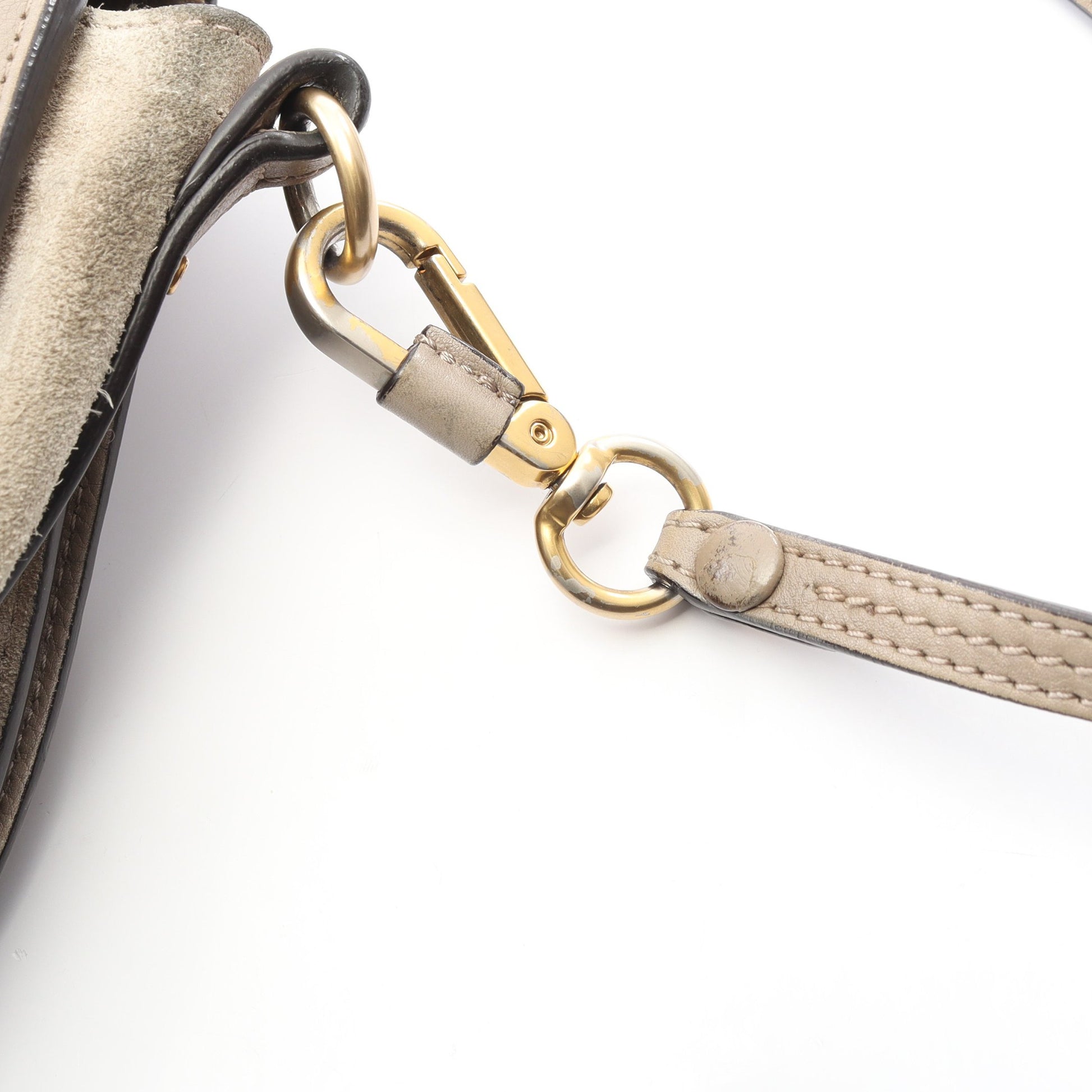 ナイル ミディアム ブレスレット ハンドバッグ レザー グレーベージュ 2WAY クロエ バッグ Chloe