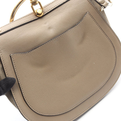 ナイル ミディアム ブレスレット ハンドバッグ レザー グレーベージュ 2WAY クロエ バッグ Chloe
