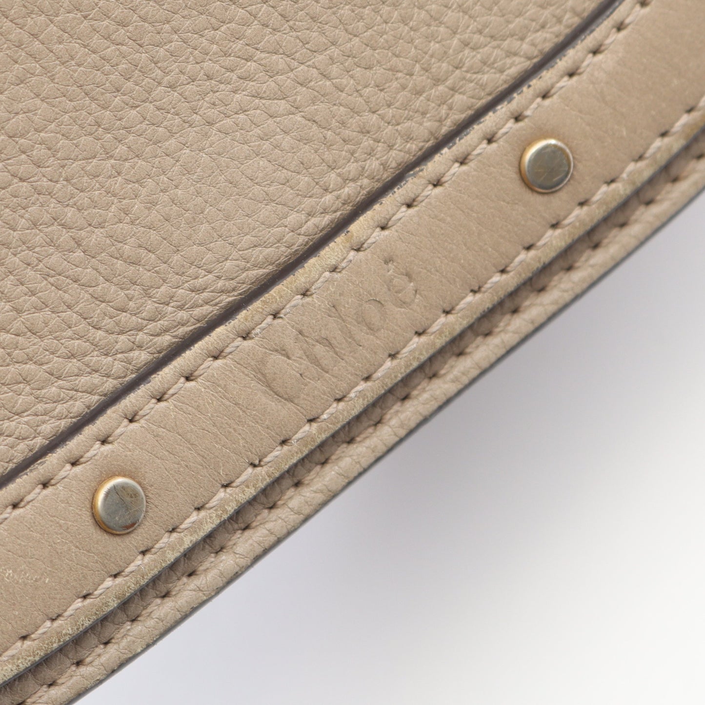 ナイル ミディアム ブレスレット ハンドバッグ レザー グレーベージュ 2WAY クロエ バッグ Chloe