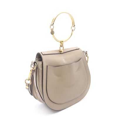 ナイル ミディアム ブレスレット ハンドバッグ レザー グレーベージュ 2WAY クロエ バッグ Chloe