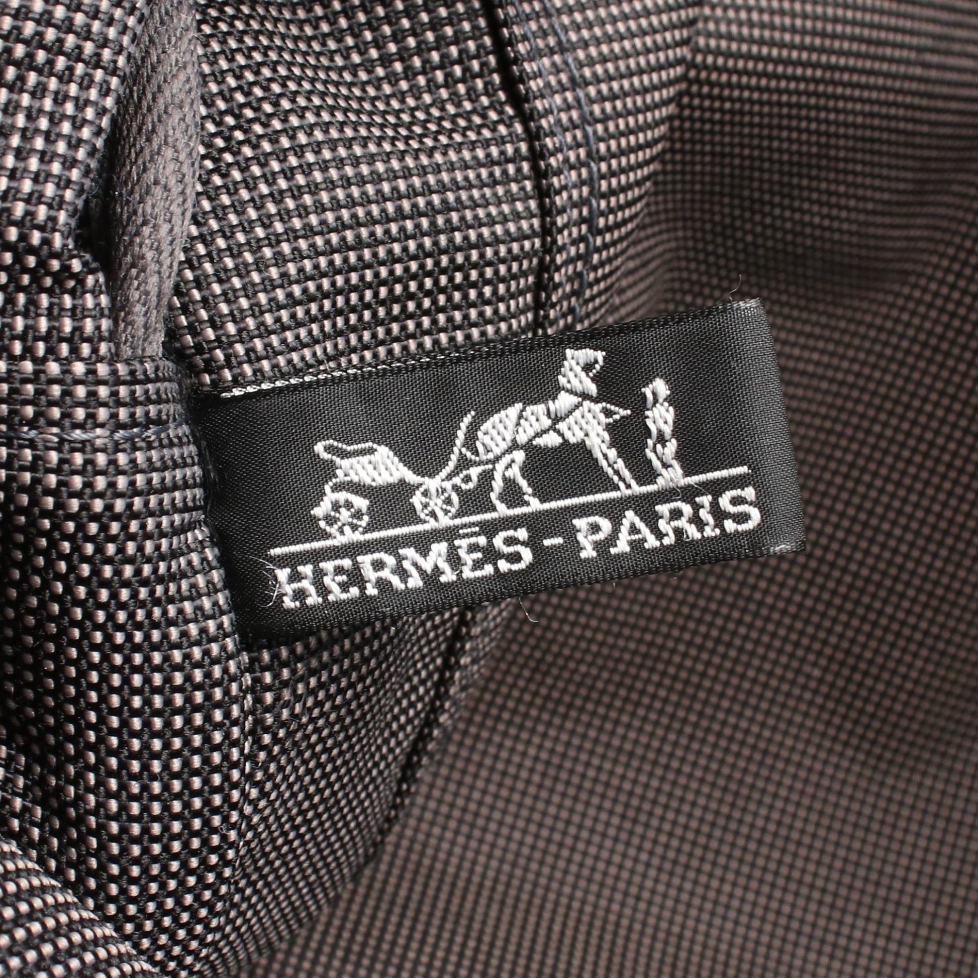 エールラインMM ハンドバッグ トートバッグ ナイロンキャンバス ダークグレー シルバー金具 エルメス バッグ HERMES