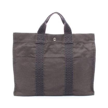 エールラインMM ハンドバッグ トートバッグ ナイロンキャンバス ダークグレー シルバー金具 エルメス バッグ HERMES