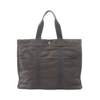 エールラインGM ハンドバッグ トートバッグ ナイロンキャンバス ダークグレー シルバー金具 エルメス バッグ HERMES