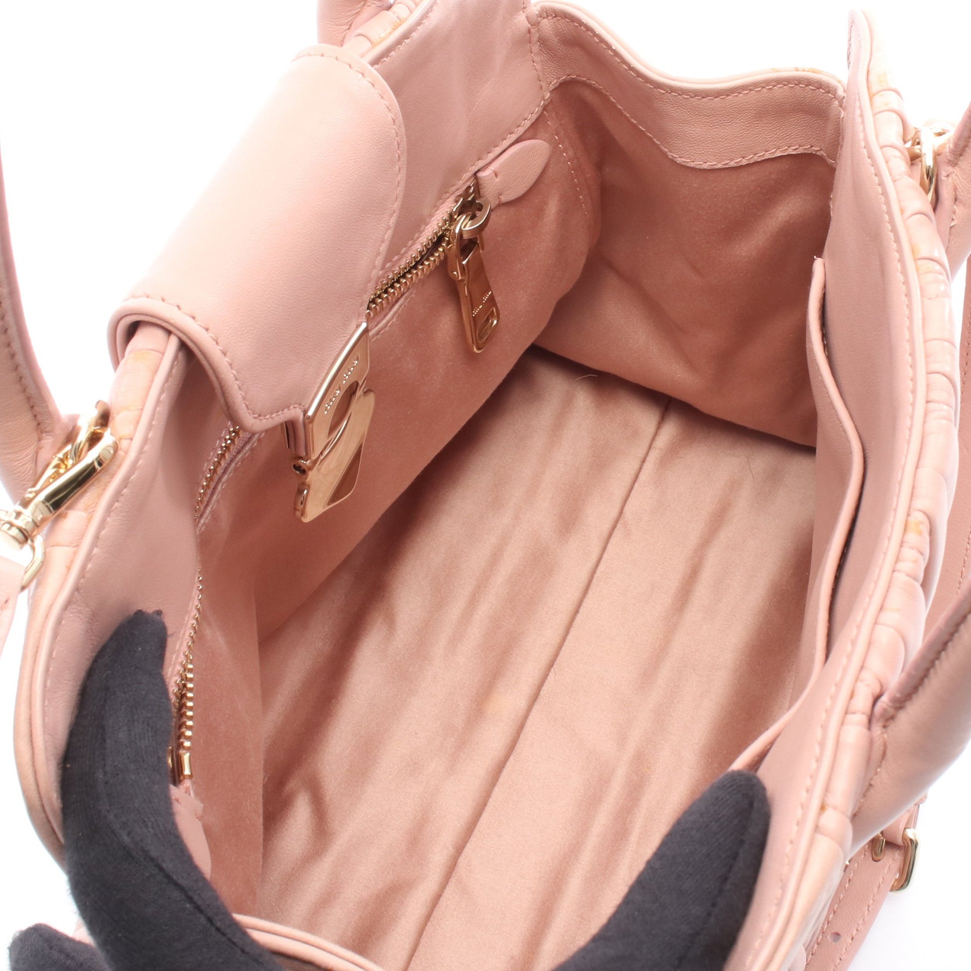 MATELASSE マテラッセ ハンドバッグ レザー ピンク 2WAY ミュウミュウ バッグ miu miu