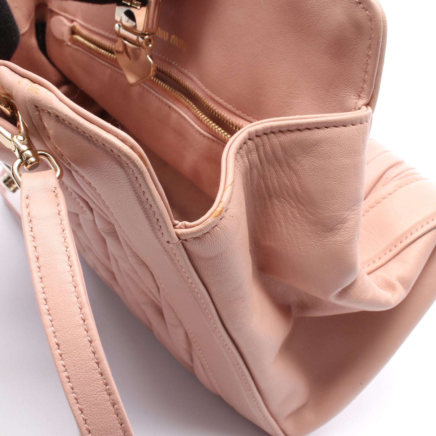MATELASSE マテラッセ ハンドバッグ レザー ピンク 2WAY ミュウミュウ バッグ miu miu
