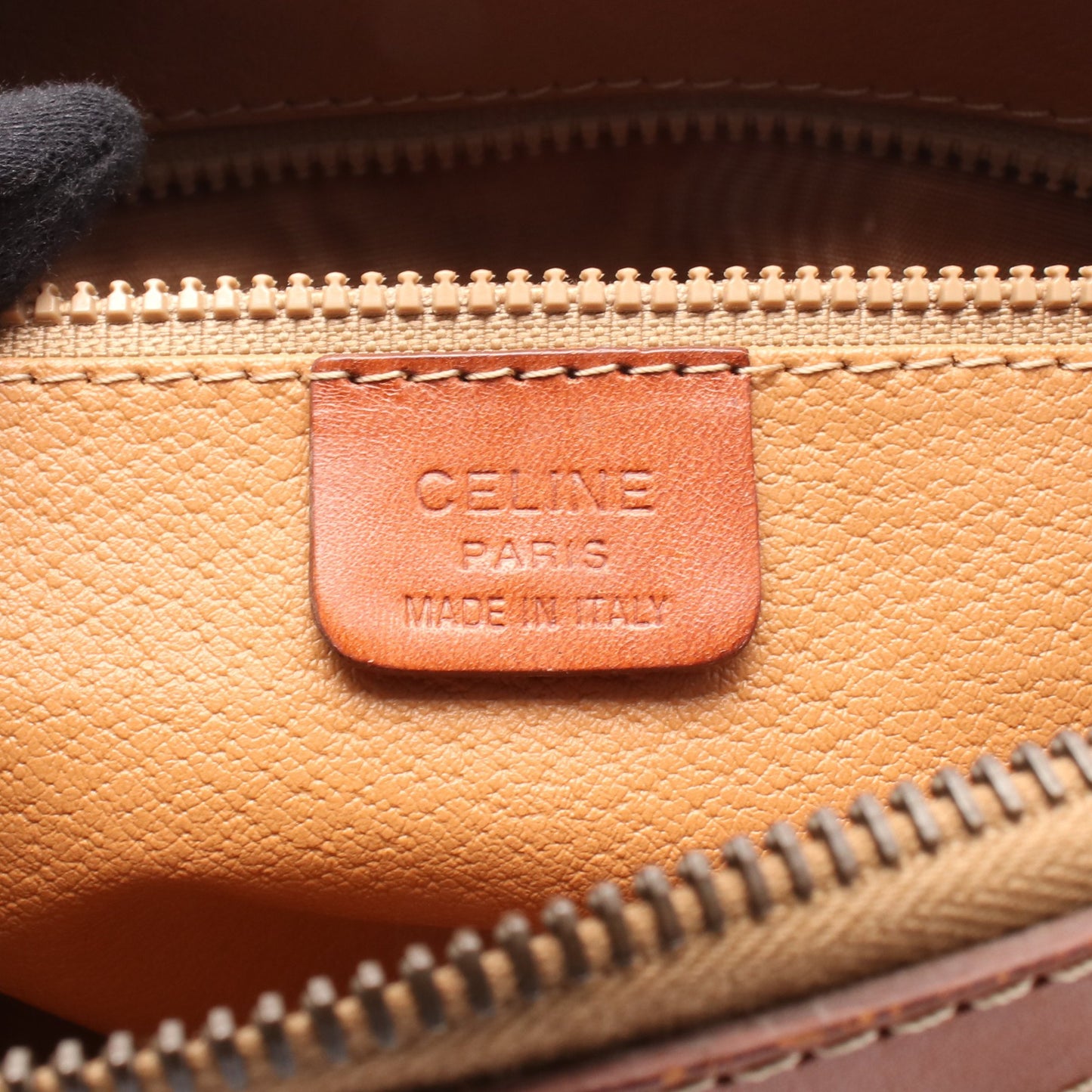 マカダム ミニボストンバッグ PVC レザー ブラウン ダークブラウン セリーヌ バッグ CELINE