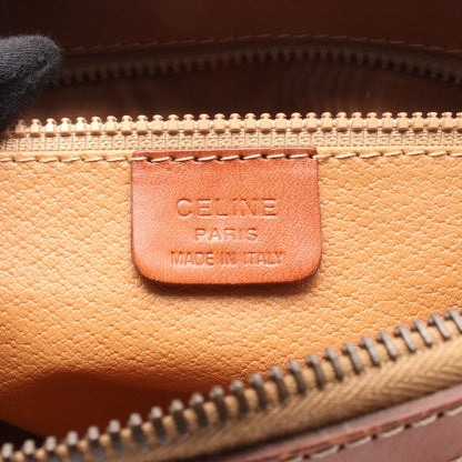 マカダム ミニボストンバッグ PVC レザー ブラウン ダークブラウン セリーヌ バッグ CELINE