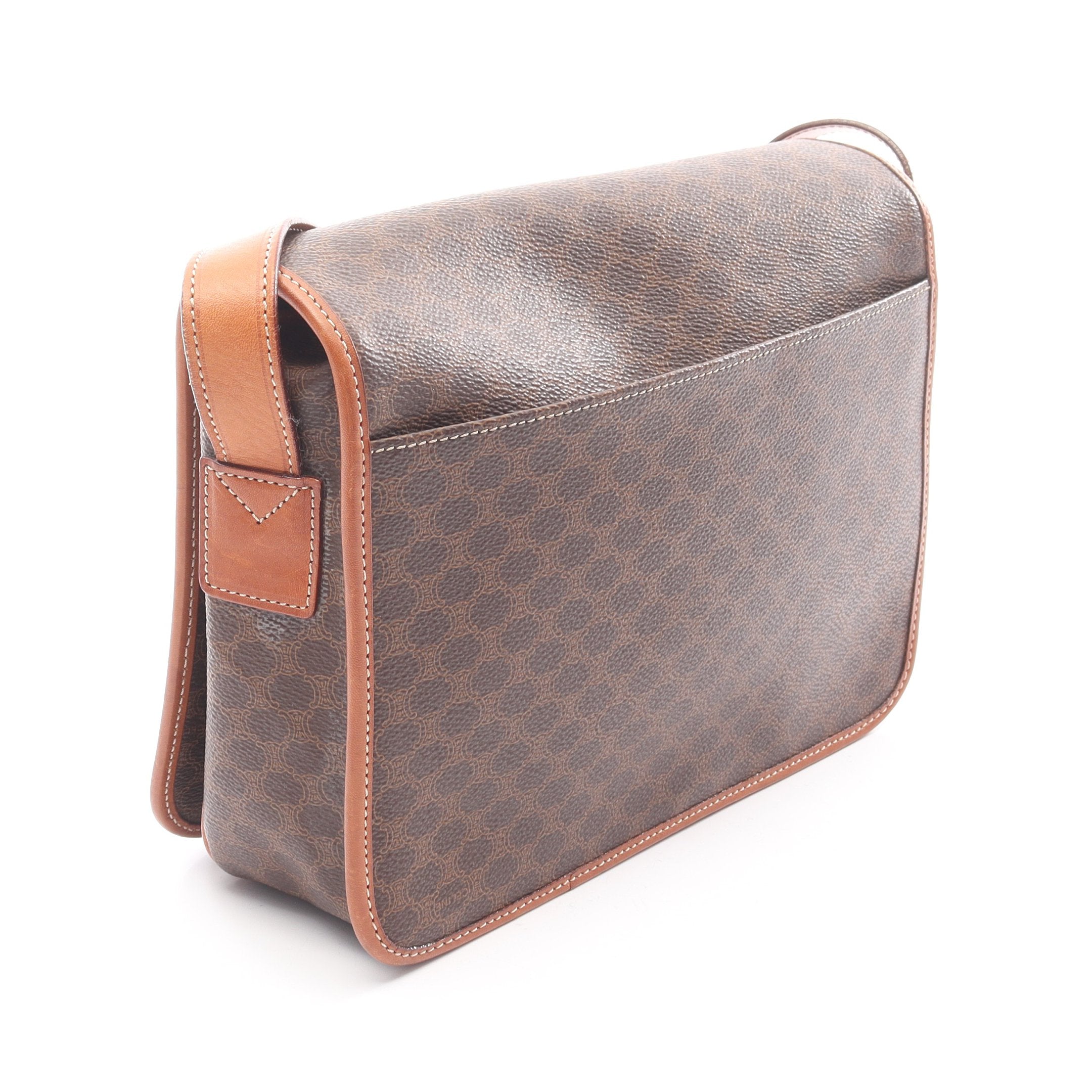 マカダム ショルダーバッグ PVC レザー ダークブラウン ライトブラウン