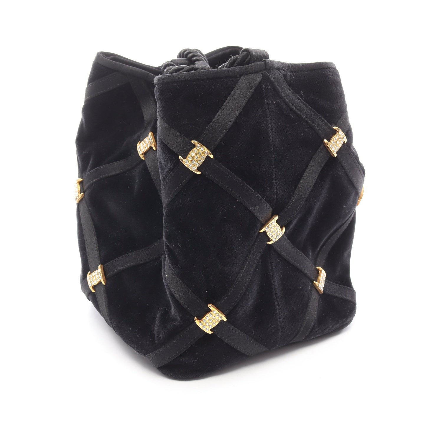 ヴァラ ショルダーバッグ ベロア ブラック 巾着 タッセル サルヴァトーレフェラガモ バッグ Salvatore Ferragamo