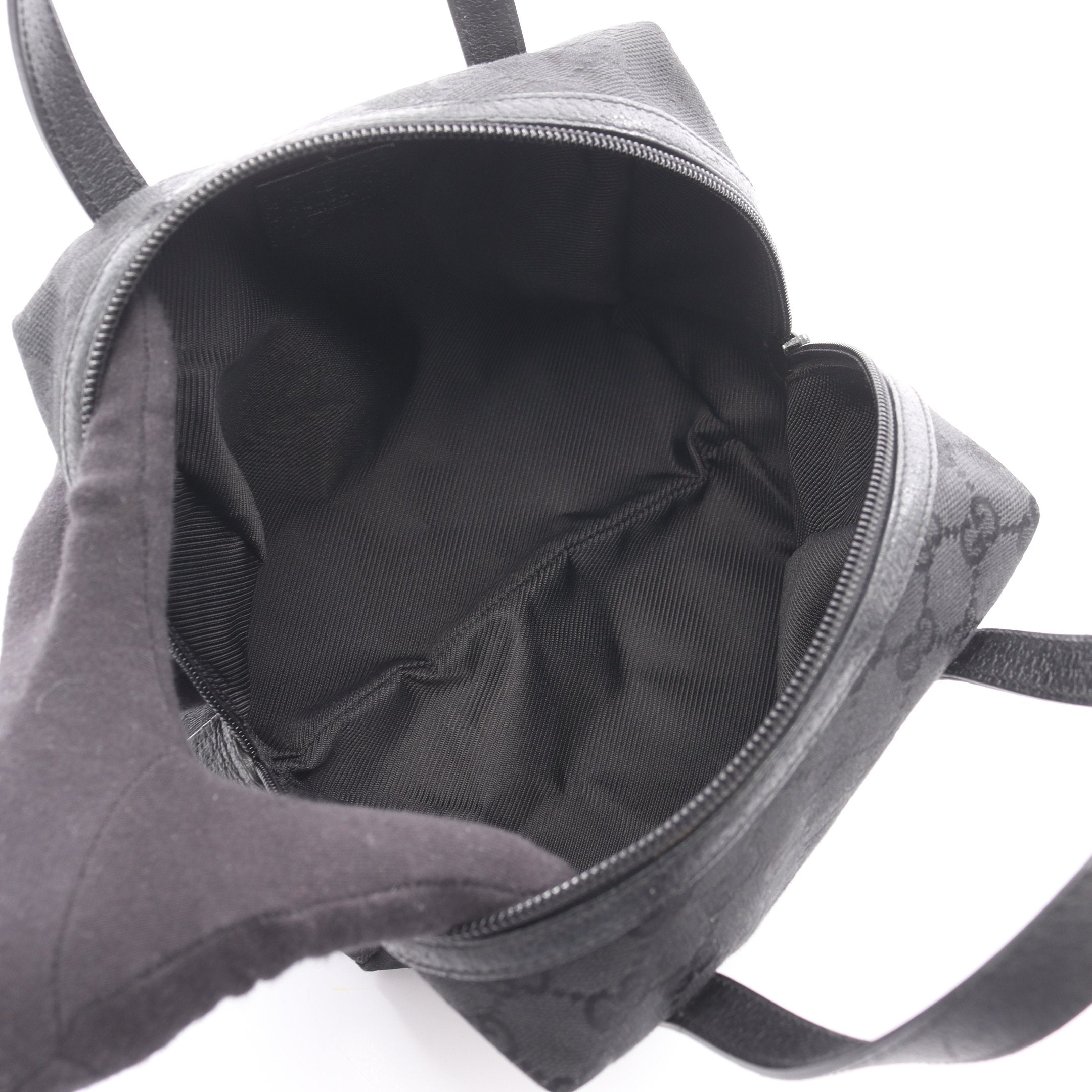 GGキャンバス ハンドバッグ キャンバス レザー ブラック グッチ – RECLO