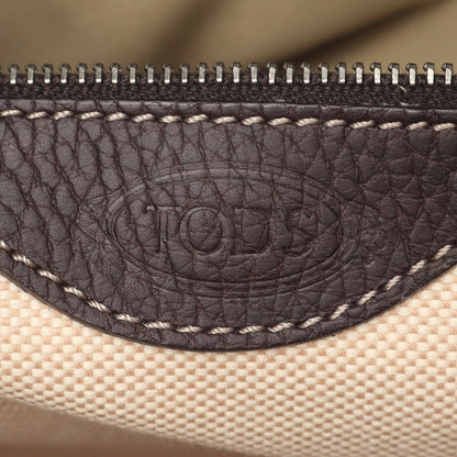 ハンドバッグ トートバッグ レザー ダークブラウン トッズ バッグ TOD'S