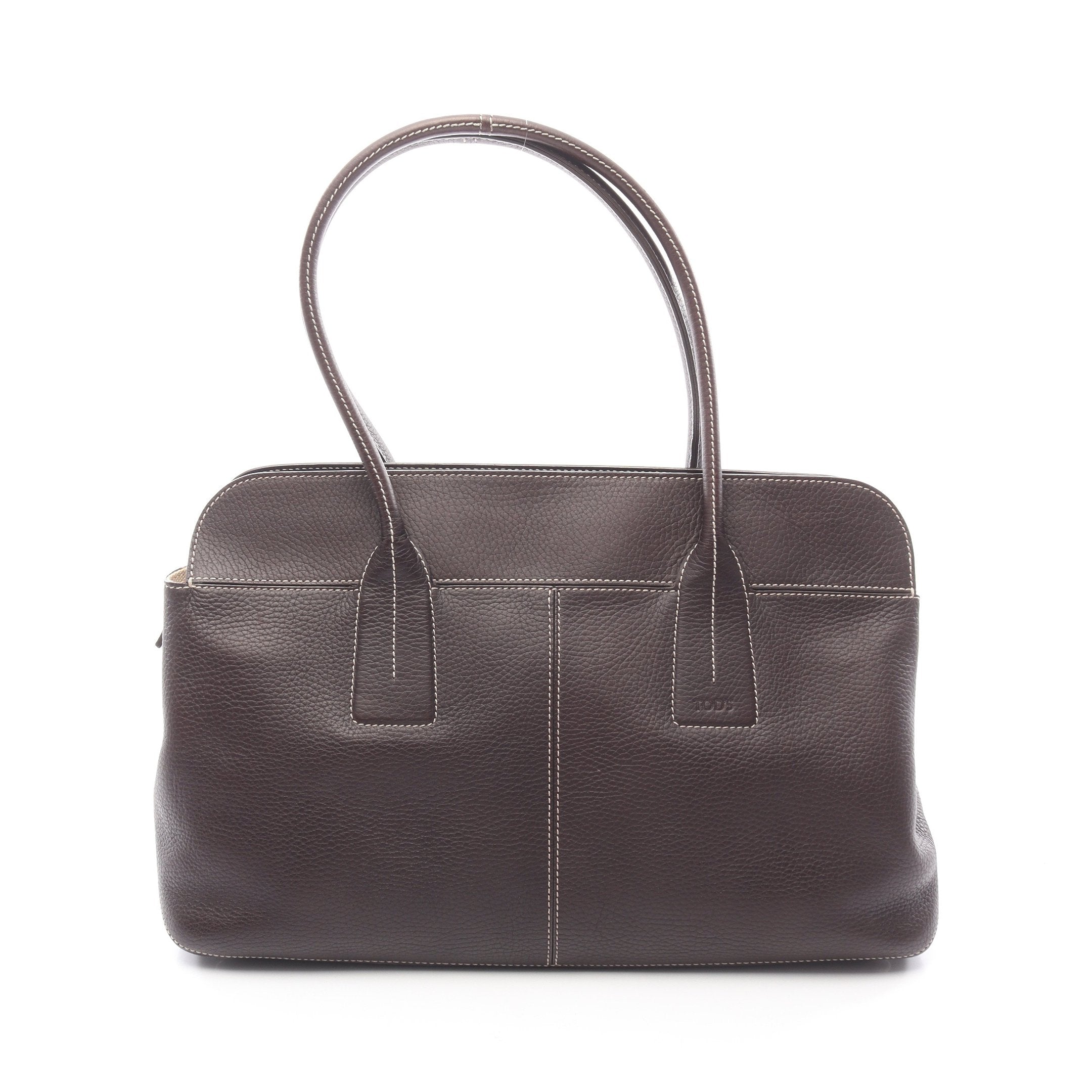 美品✨トッズ トートバッグ ショルダーバッグ レザー ダークブラウン ハンドバッグ トートバッグ レザー ダークブラウン トッズ – RECLO