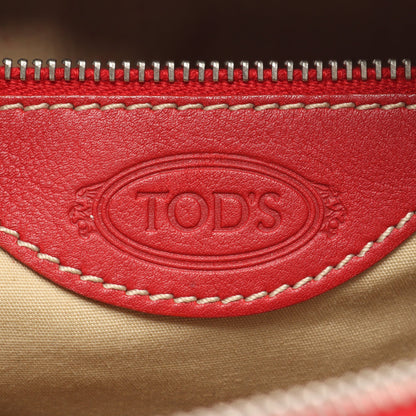 ミニボストンバッグ レザー レッド 2WAY トッズ バッグ TOD'S
