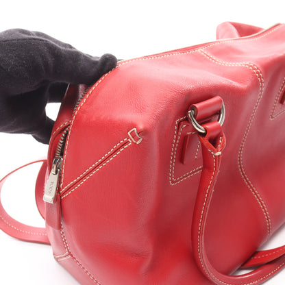 ミニボストンバッグ レザー レッド 2WAY トッズ バッグ TOD'S