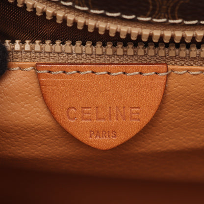 マカダム ショルダーバッグ PVC レザー ダークブラウン ライトブラウン セリーヌ バッグ CELINE