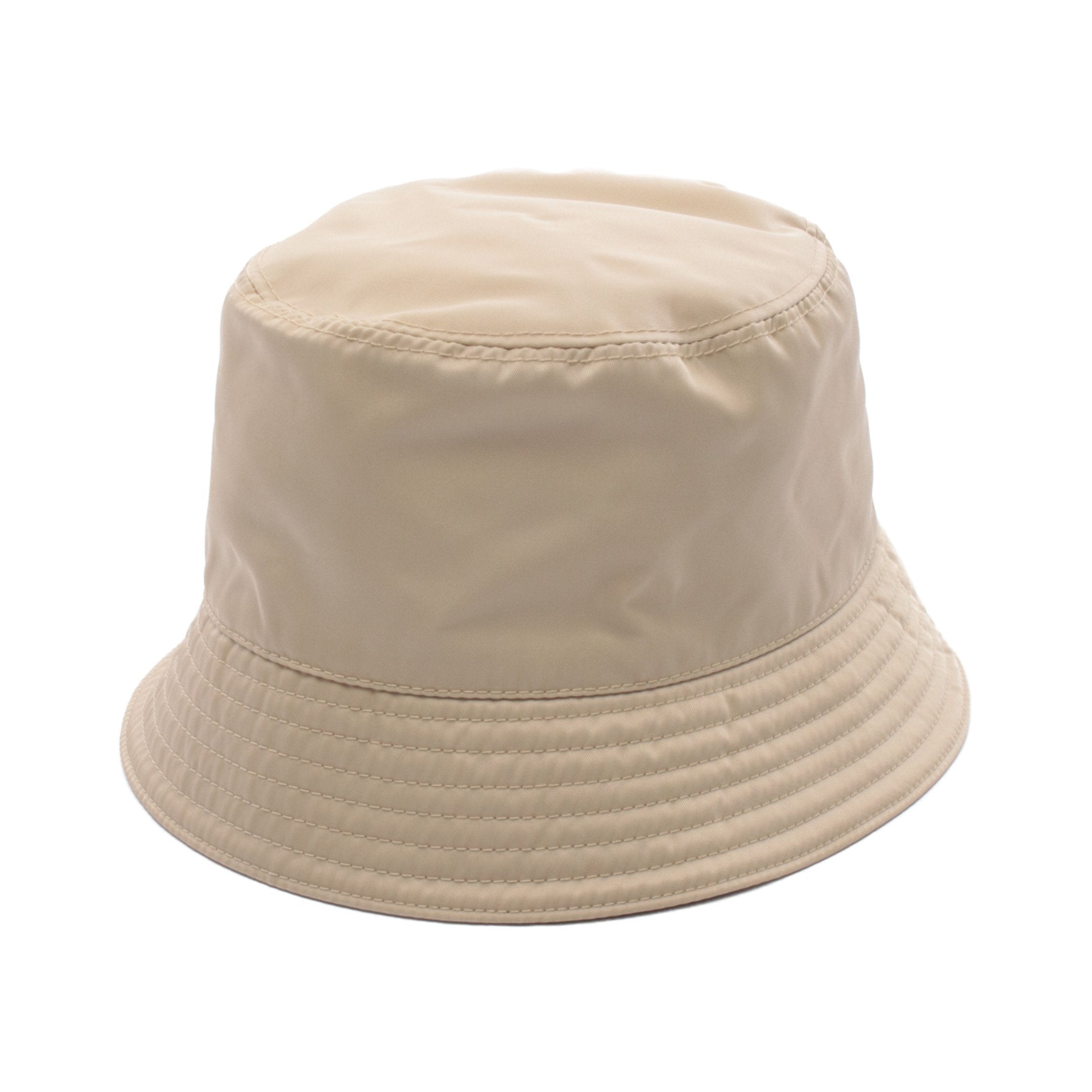 Re-Nylon トライアングルロゴ バケット ハット ナイロン ベージュ