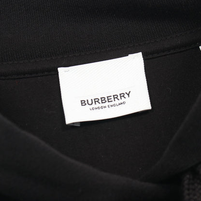 ノバチェック プルオーバーパーカー コットン ブラック マルチカラー 切替 バーバリー トップス BURBERRY