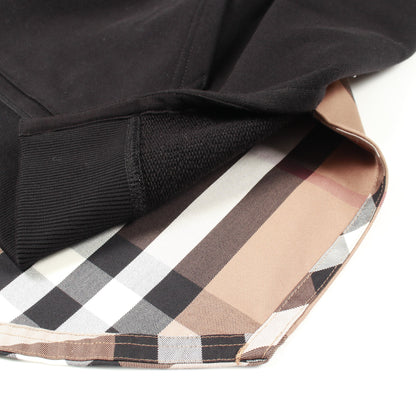 ノバチェック プルオーバーパーカー コットン ブラック マルチカラー 切替 バーバリー トップス BURBERRY